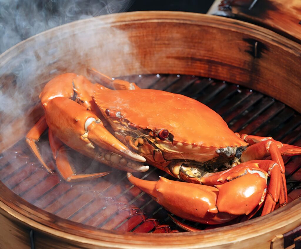 アミメノコギリガザミ　蒸し